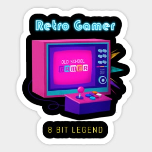 Retro Gamer Logo 1 Sticker